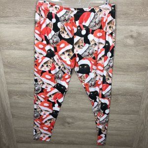Cowcow 3XL Christmas Kittens in Santa Hats Legging